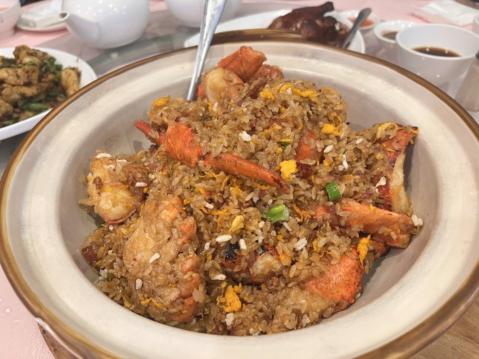 薑蔥炒雙龍蝦加糯米飯